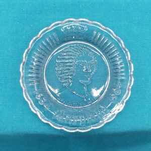 Vintage Henrietta Maria Maryland 1984 Pink Glass Cup Plate