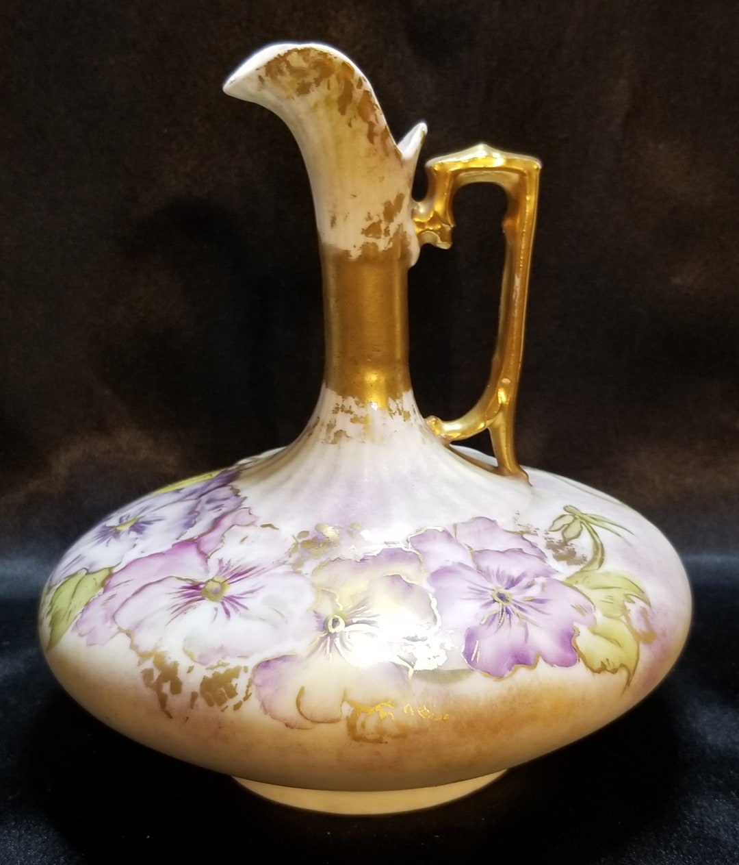 Antique Limoges AK France Handpainted Porcelain Ewer Vase Etsy