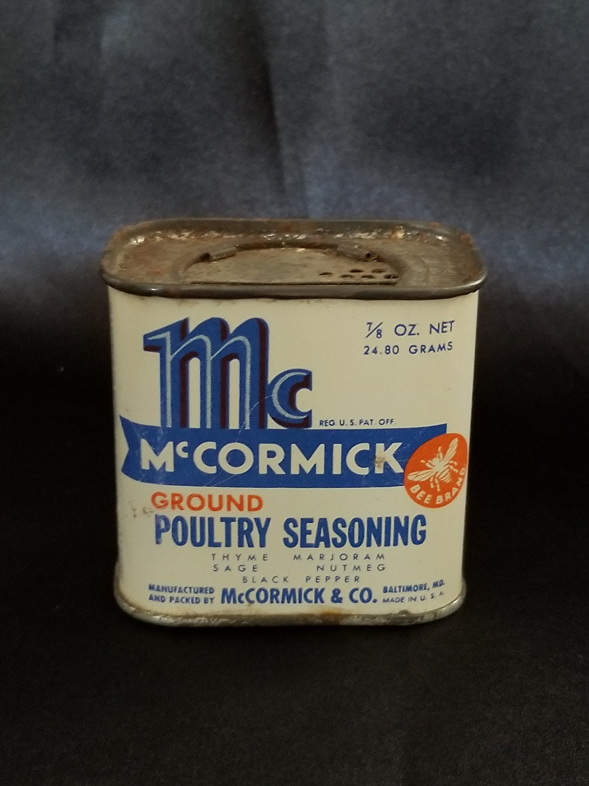 Vintage McCormick Ground Poultry Seasoning Spice Tin Etsy