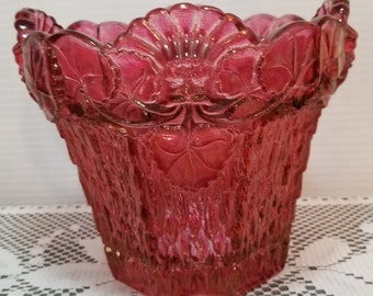 Glass Ruby Flashed Flower Pot