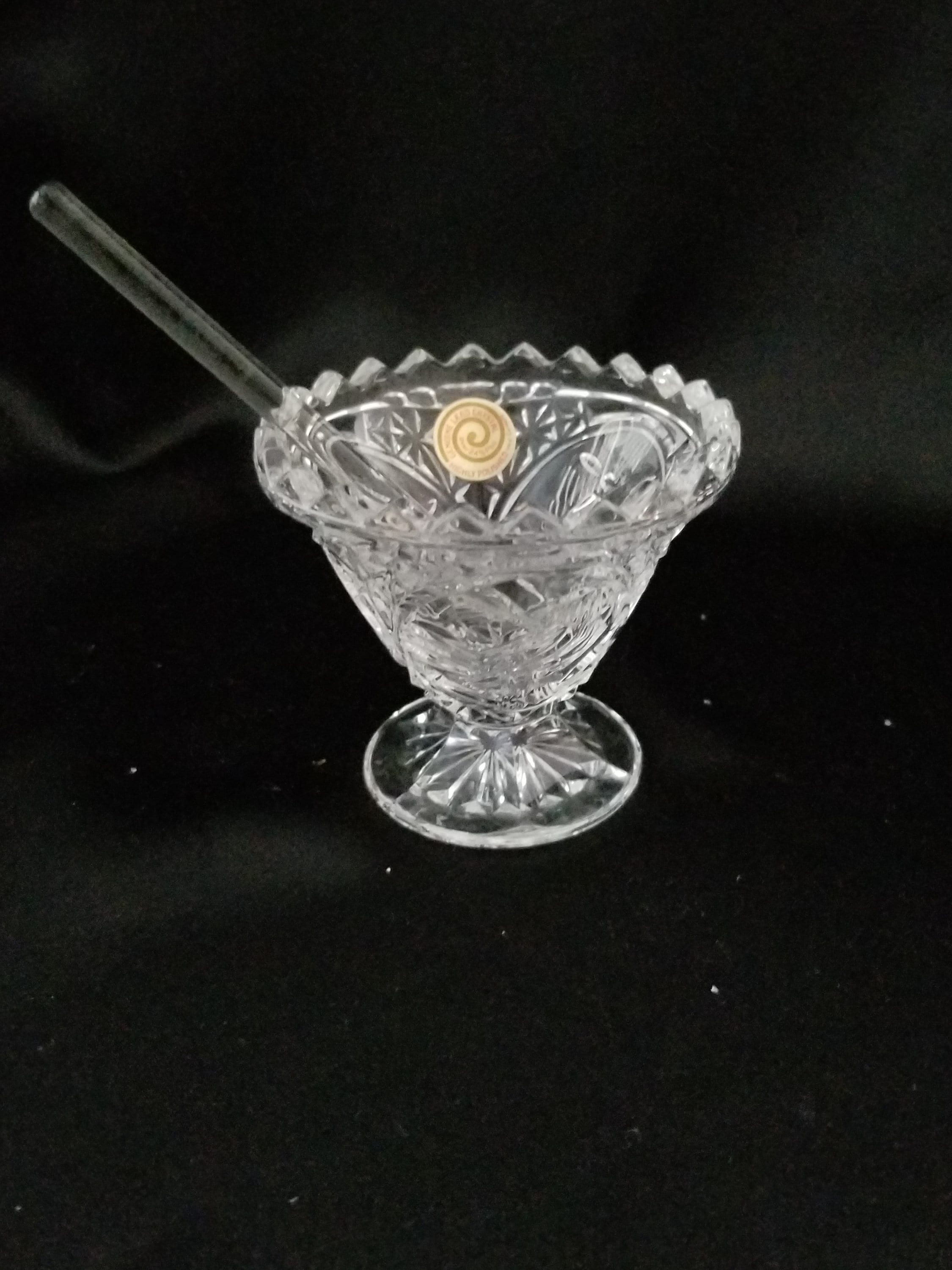 Crystal Footed Salt Cellar With Bird Etsy UK