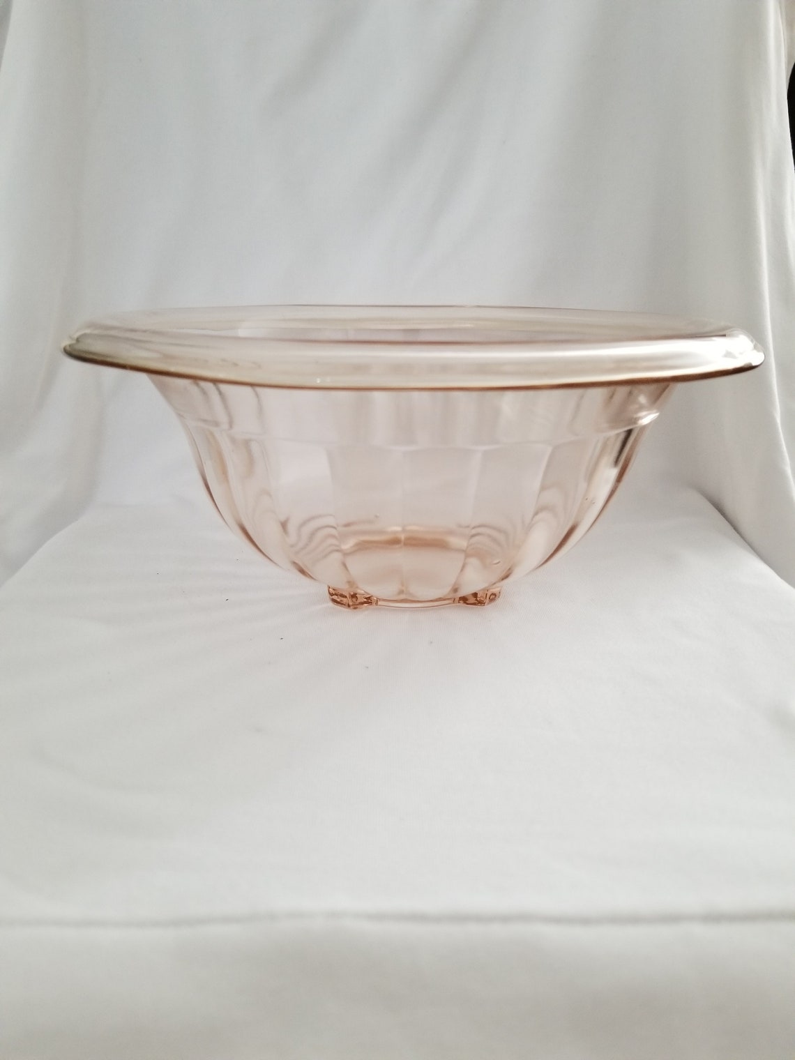 Federal Glass Depression Pink Mixing Bowl Etsy