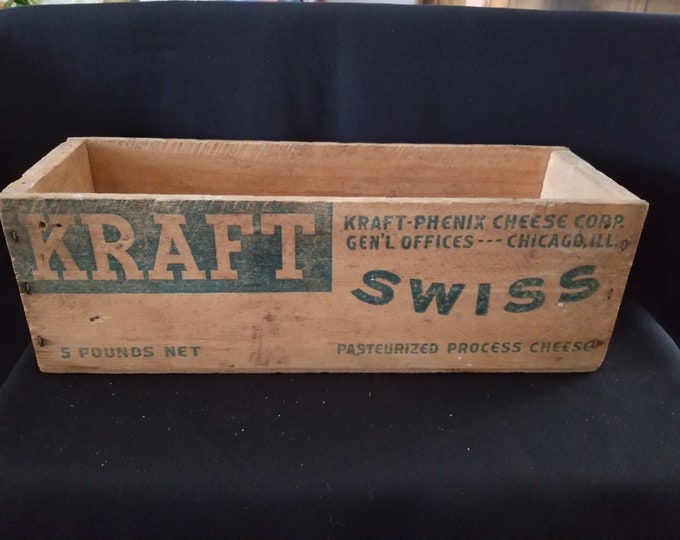 Antique Kraft Swiss Cheese Wood Box Etsy