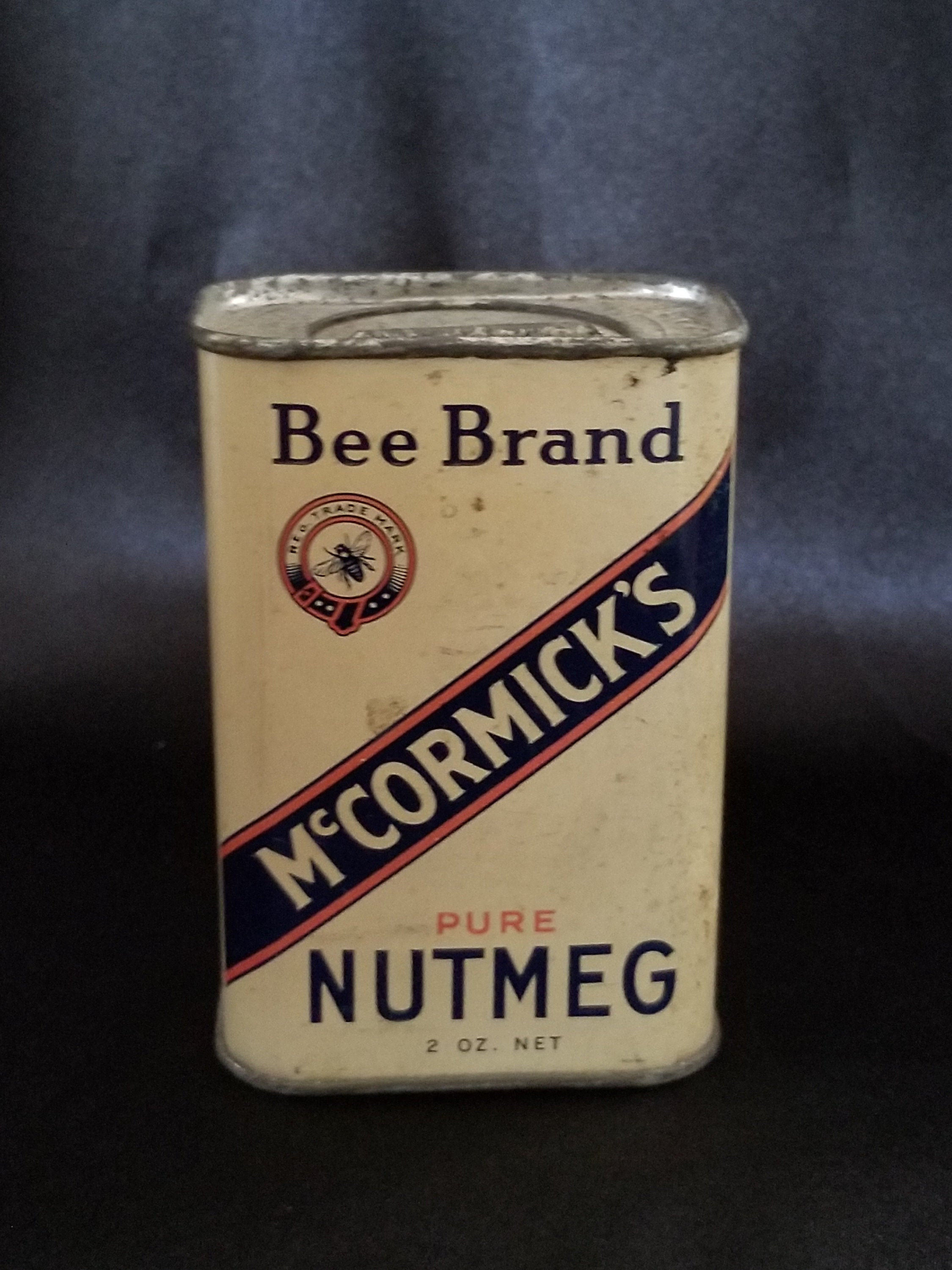 Vintage McCormick's Bee Brand Pure Nutmeg Spice Tin Etsy
