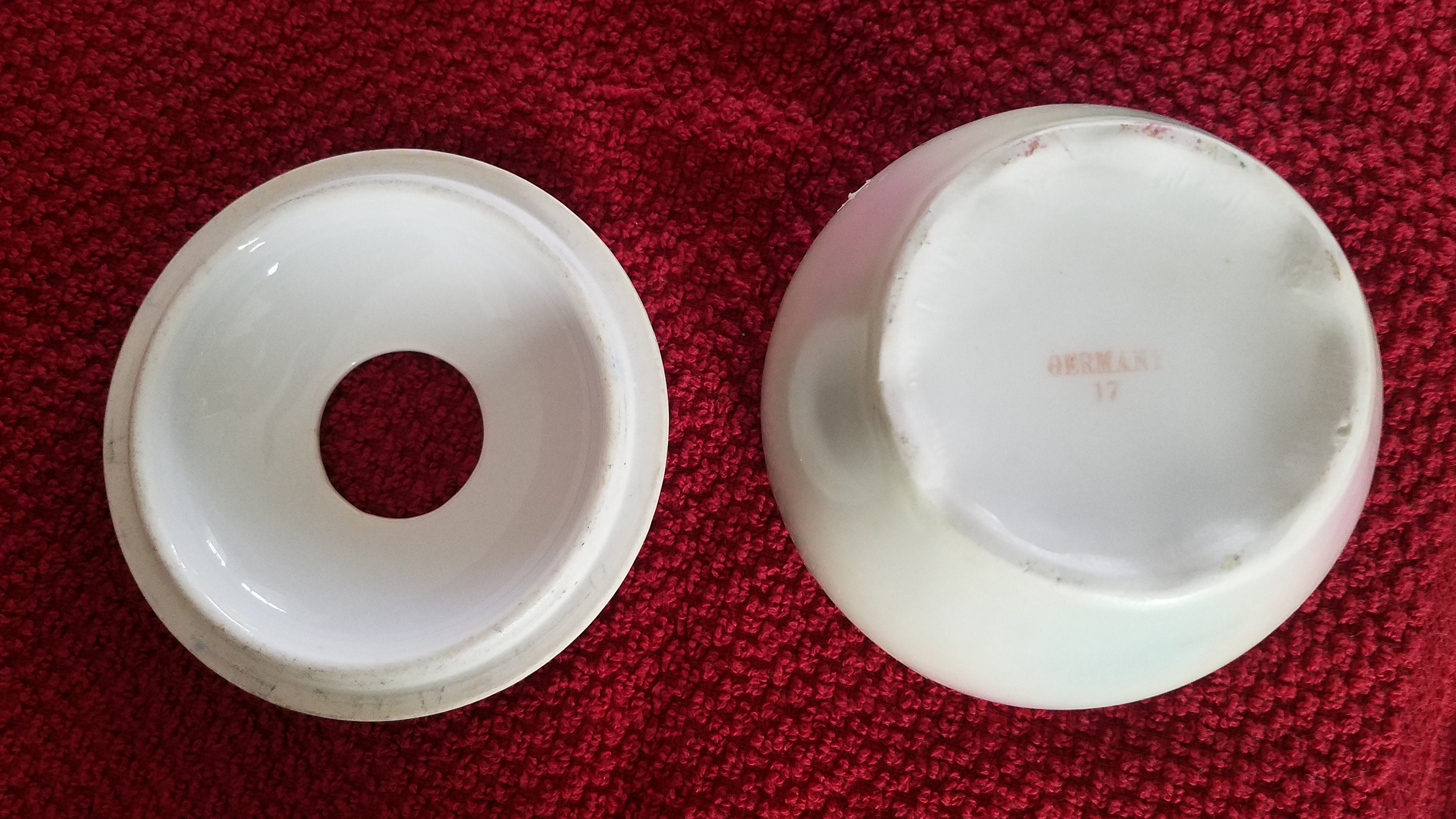 Germany Porcelain Hair Receiver & Powder Jar Set Etsy