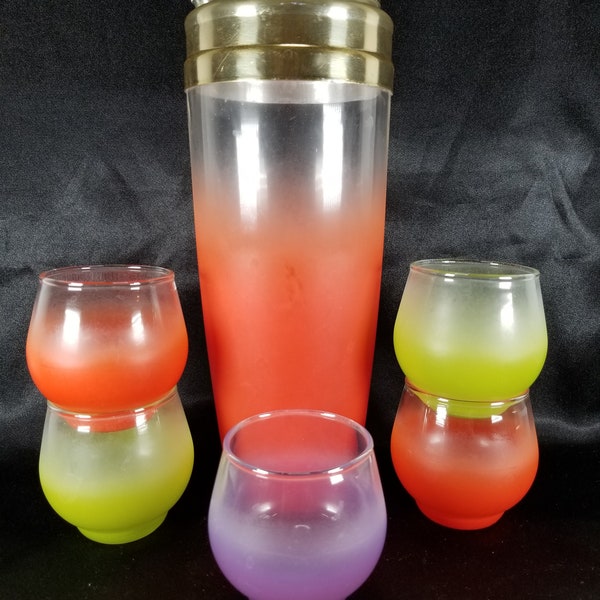 Vintage Blendo Glass Cocktail Shaker Set
