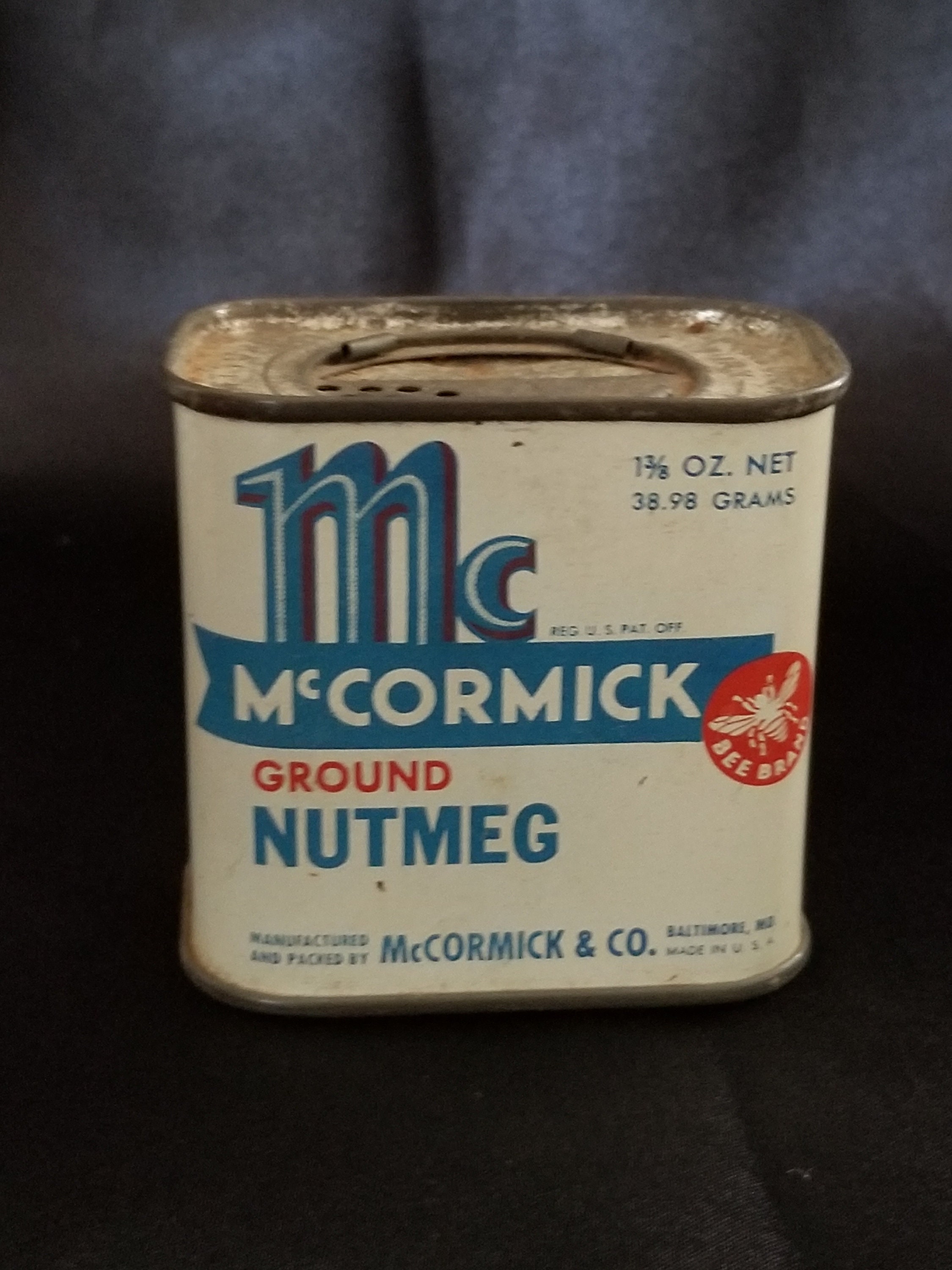 Vintage McCormick Ground Nutmeg Spice Tin Etsy