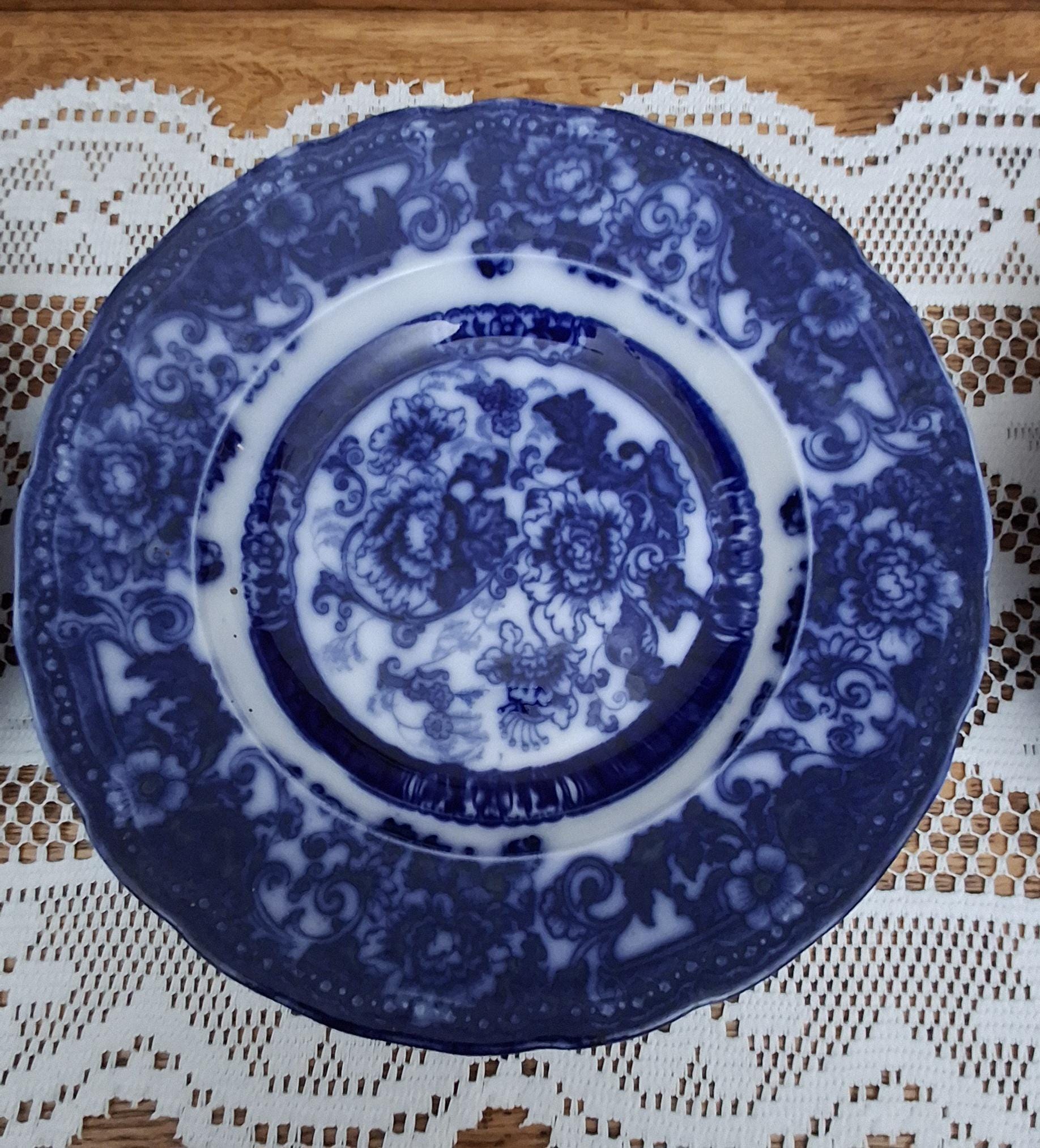 フローブルー Wood & Son Flow blue アンティーク プレート フローブルー Wood & Son Flow blue アンティーク プレート