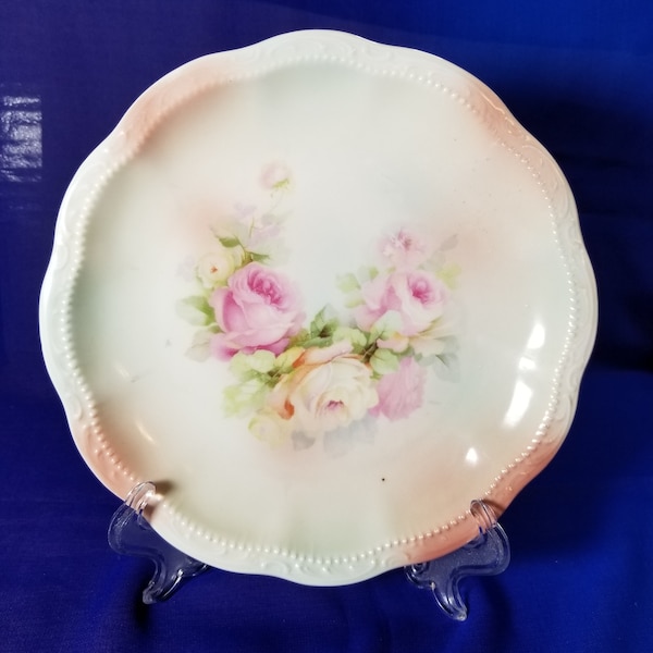 Vintage Three Crown China Pastel Rose Plate
