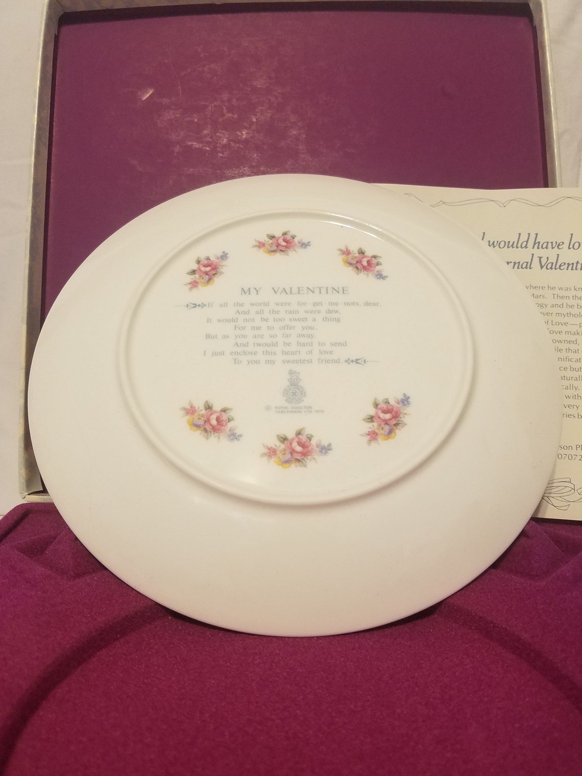 Royal Doulton 1977 Valentine's Day Plate Etsy