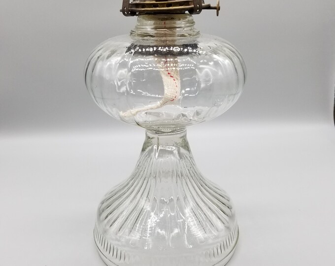 Vintage Queen Anne Glass Hurricane Oil Lamp Etsy