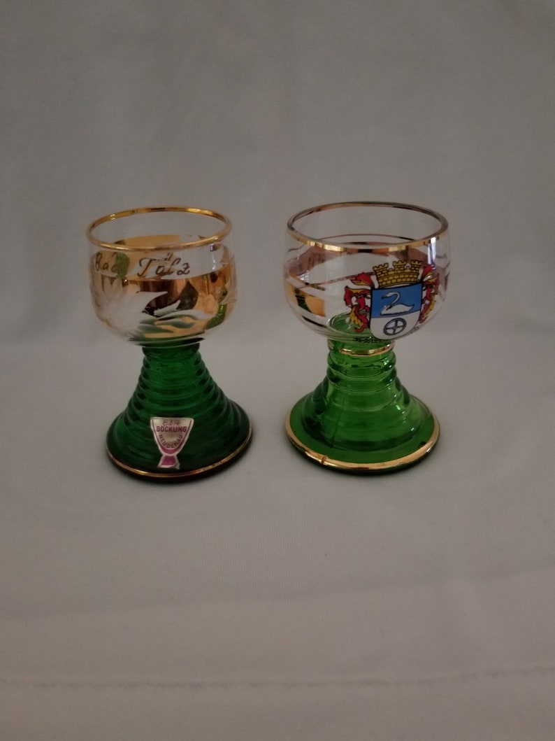 Vintage Bockling Green Beehive Stem Shot Glasses Etsy