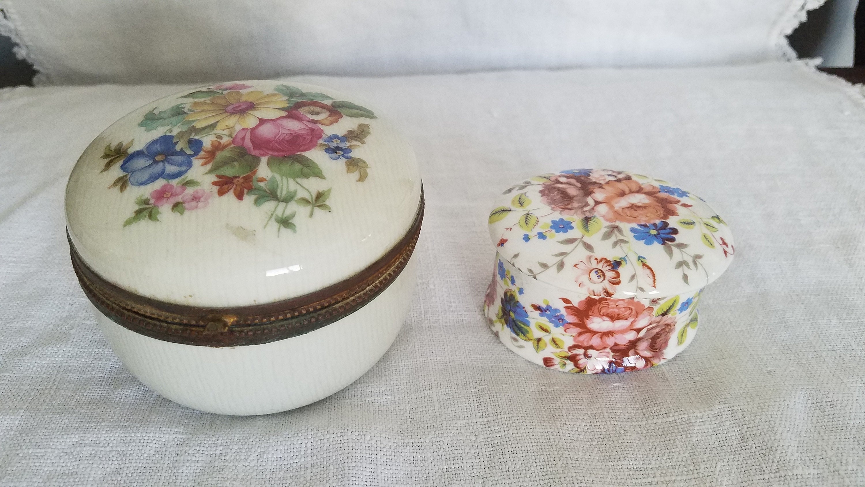 Pair of Floral Dresser Boxes Etsy
