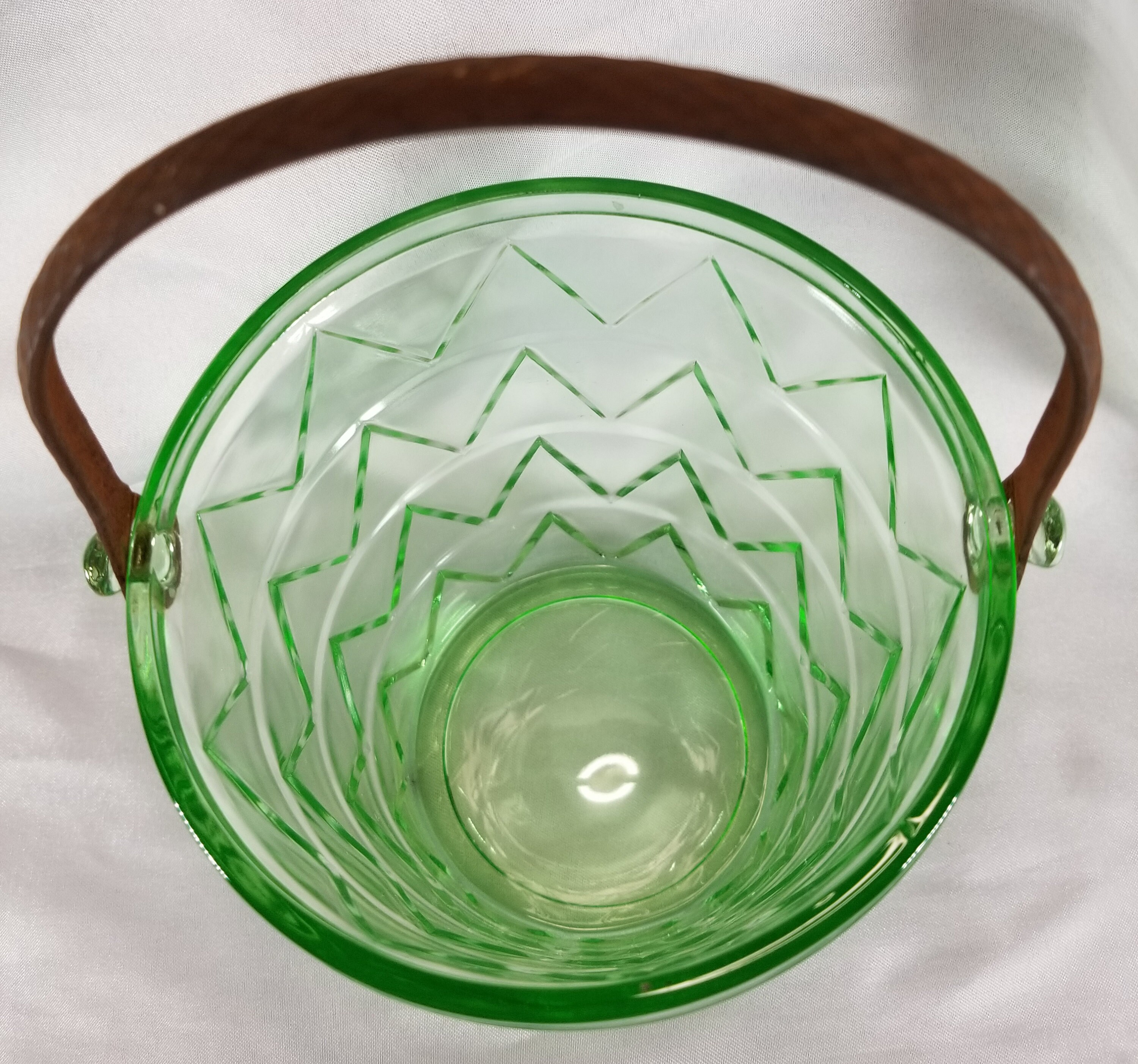 Vintage Green Depression Glass Uranium Zig Zag Ice Bucket - Etsy