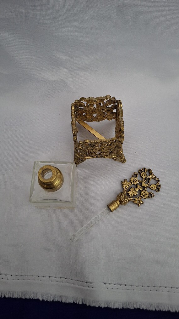 Vintage Ornate Perfume Bottle – Made in West Germany – Filigree Vanity Decor View 4