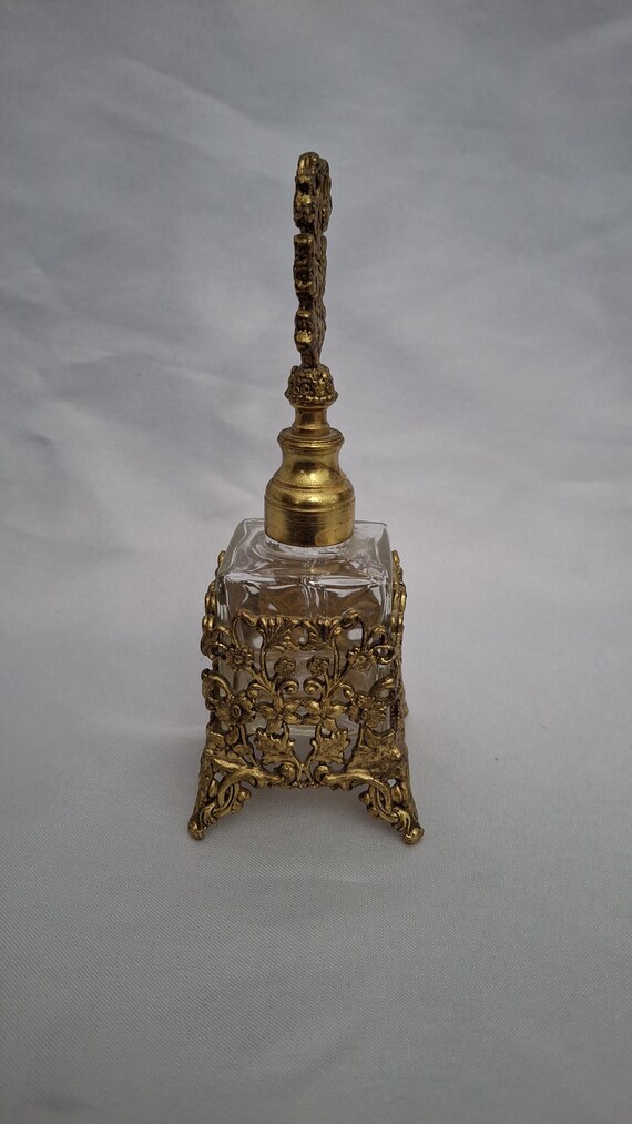 Vintage Ornate Perfume Bottle – Made in West Germany – Filigree Vanity Decor View 3