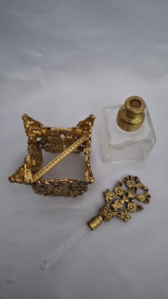 Vintage Ornate Perfume Bottle – Made in West Germany – Filigree Vanity Decor View 6