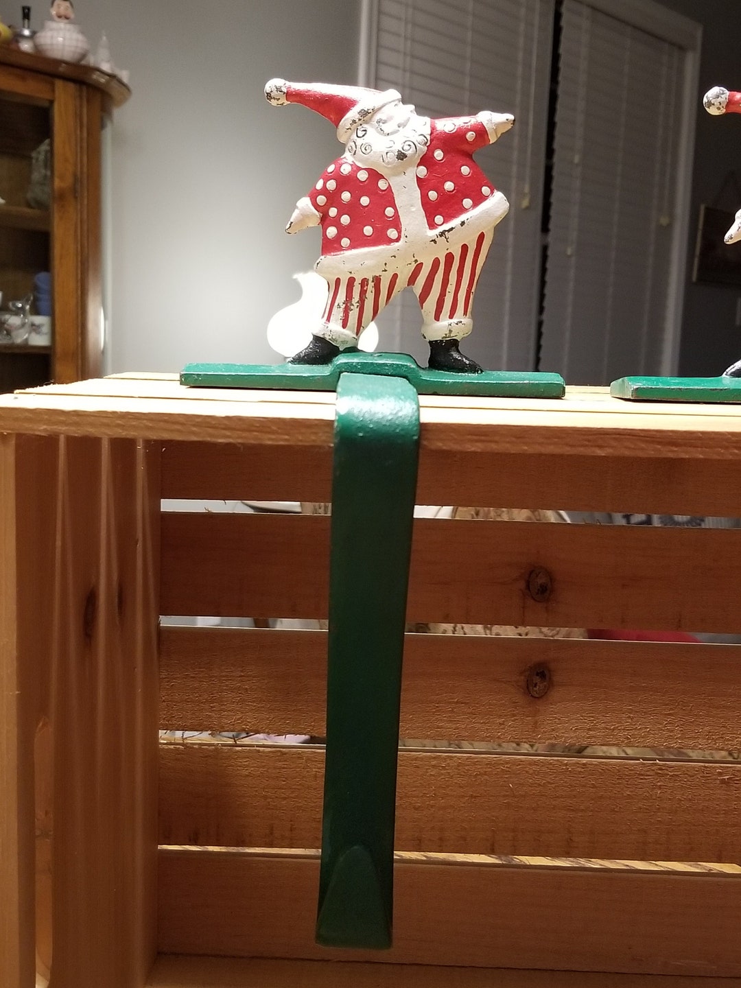 Vintage Cast Iron Santa Stocking Holder Etsy