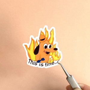 This is fine Meme Sticker Gym Edition, Funny Sticker, Fire Dog, Cute Gym Sticker, Swole Sticker, Fitness motivation