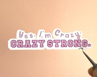 Crazy Strong Lifting Sticker, Motivational Sticker, Cute Gym Sticker, Weightlifting Sticker
