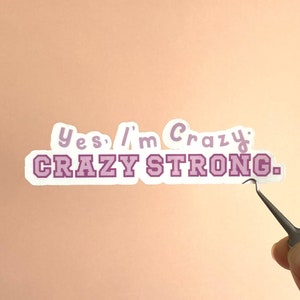 Crazy Strong Lifting Sticker, Motivational Sticker, Cute Gym Sticker, Weightlifting Sticker