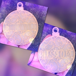 Acrylic blank Blessed Be or Merry Yule ornament