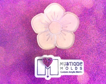 Acrylic blank Poppy flower blank for making silicone molds, keychain blank, phone grip blank