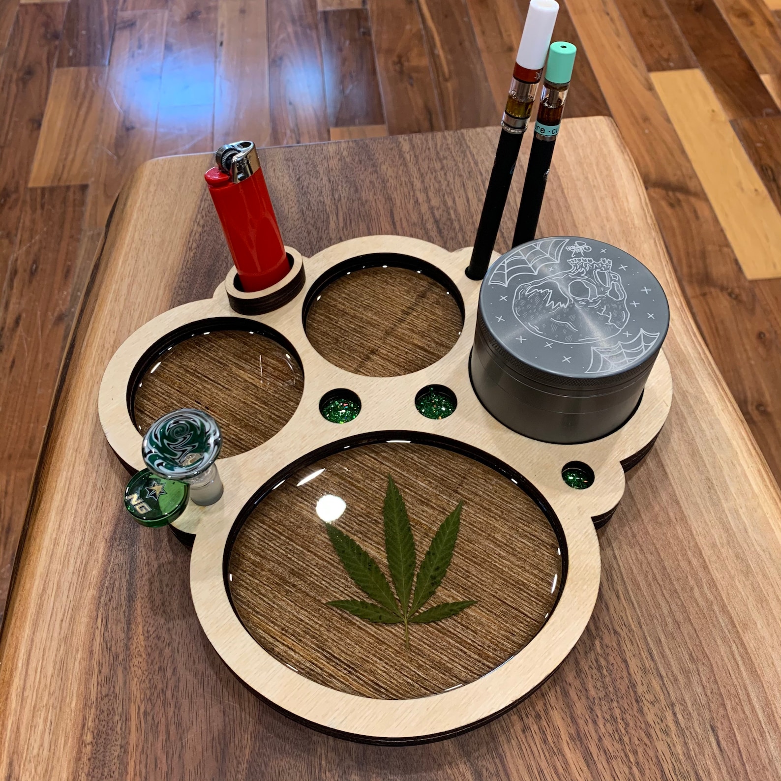 Wood & Resin Rolling Tray 420 Accessories Weed Tray Wood Etsy