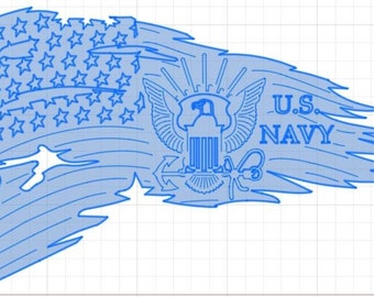 US NAVY Tattered Flag .dxf file instant digital download cnc plasma