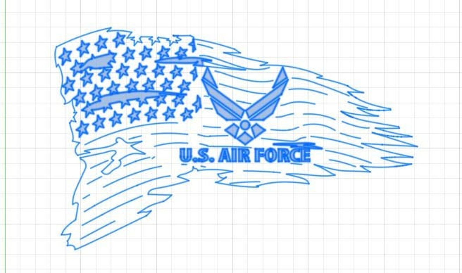 USAF US Air Force Tattered Flag .dxf instant download file | Etsy