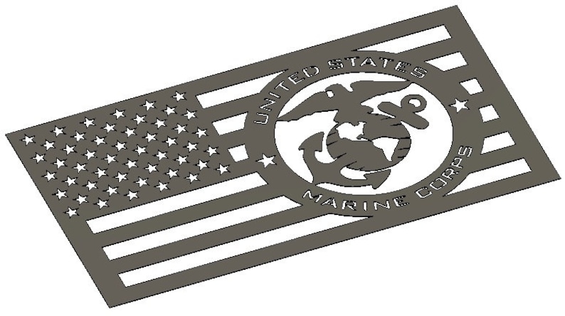 Download Dxf svg and f3d Files for USMC emblem inside US Flag CNC ...