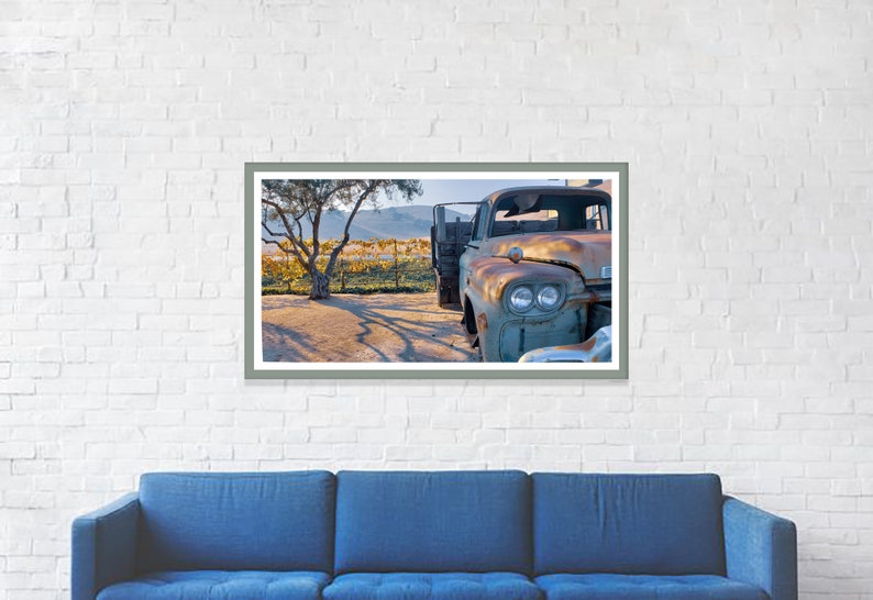 California hills Sunset Old Faithful Antique Truck Print Fine Art Photography