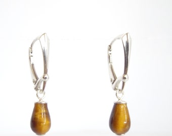 Boucles d’oreilles Tiger’s Eye 925 Argent