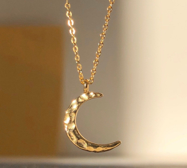 18k Gold Filled Crescent Moon on 14k Gold Filled Chain \u2022 Gold Moon Necklace \u2022 Simple Jewelry \u2022 Dainty \u2022