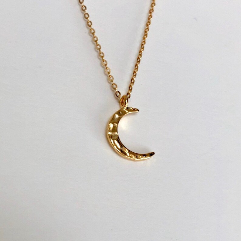 18k Gold Filled Crescent Moon on 14k Gold Filled Chain \u2022 Gold Moon Necklace \u2022 Simple Jewelry \u2022 Dainty \u2022