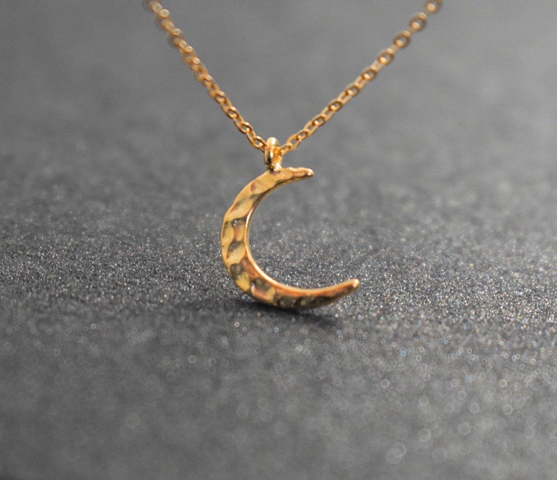 18k Gold Filled Crescent Moon on 14k Gold Filled Chain \u2022 Gold Moon Necklace \u2022 Simple Jewelry \u2022 Dainty \u2022