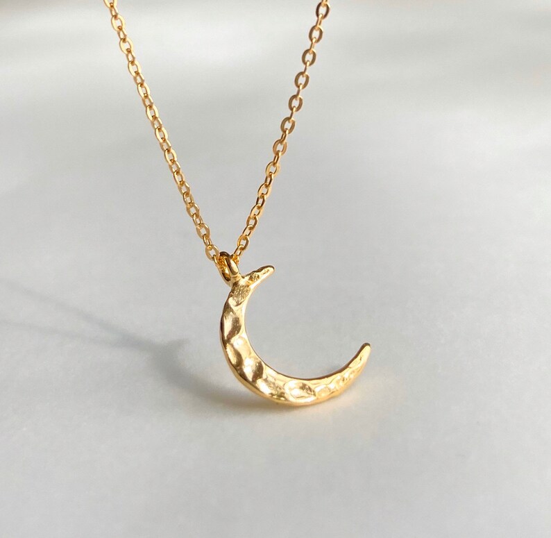 18k Gold Filled Crescent Moon on 14k Gold Filled Chain \u2022 Gold Moon Necklace \u2022 Simple Jewelry \u2022 Dainty \u2022