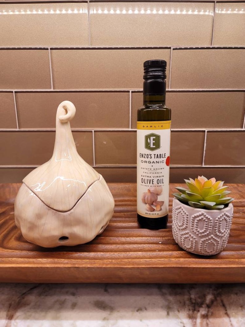 Garlic Keeper Large Ceramic Garlic Jar Container Ceramic Etsy