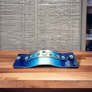 Blue Ombré Ceramic Menorah, Ribbon Menorah, Candelabra, Chanukah ...