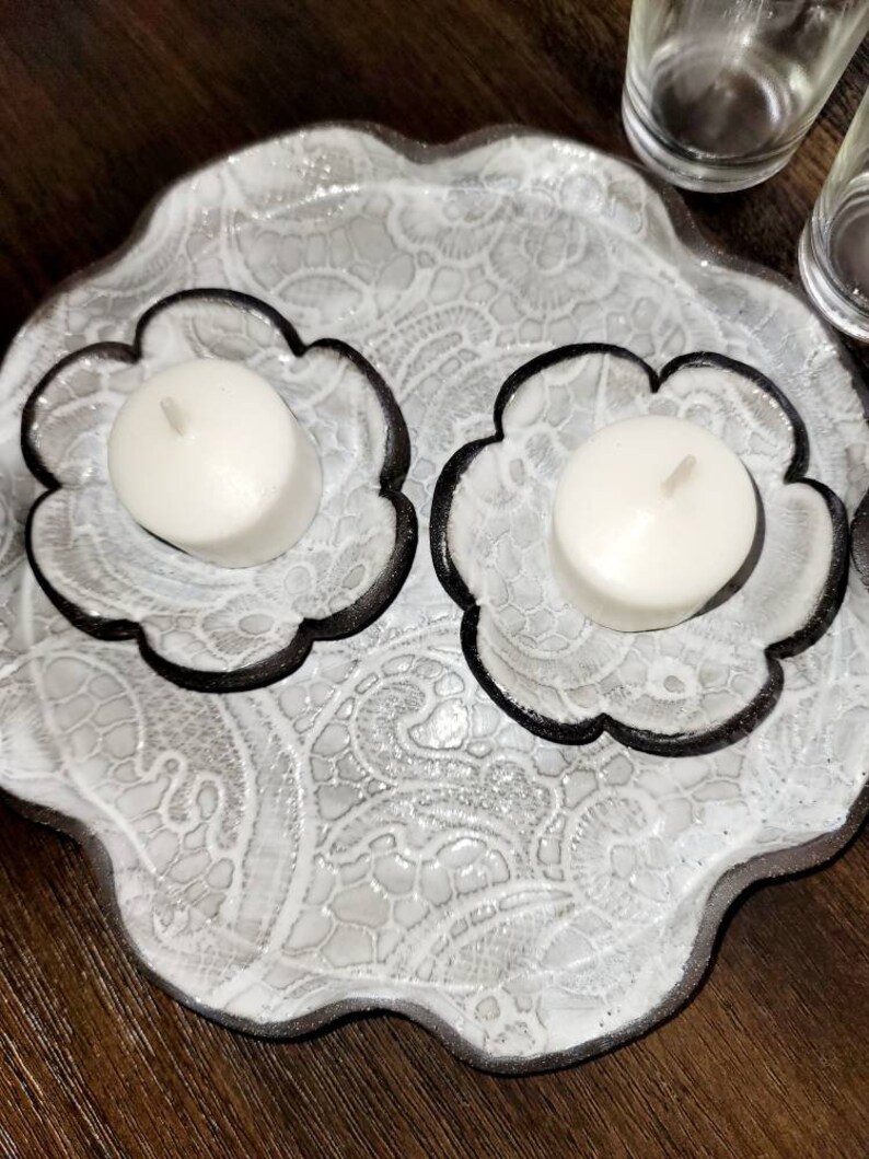 Shabbat Candle Holders & Tray Ceramic Votive Holders Shabbat Etsy
