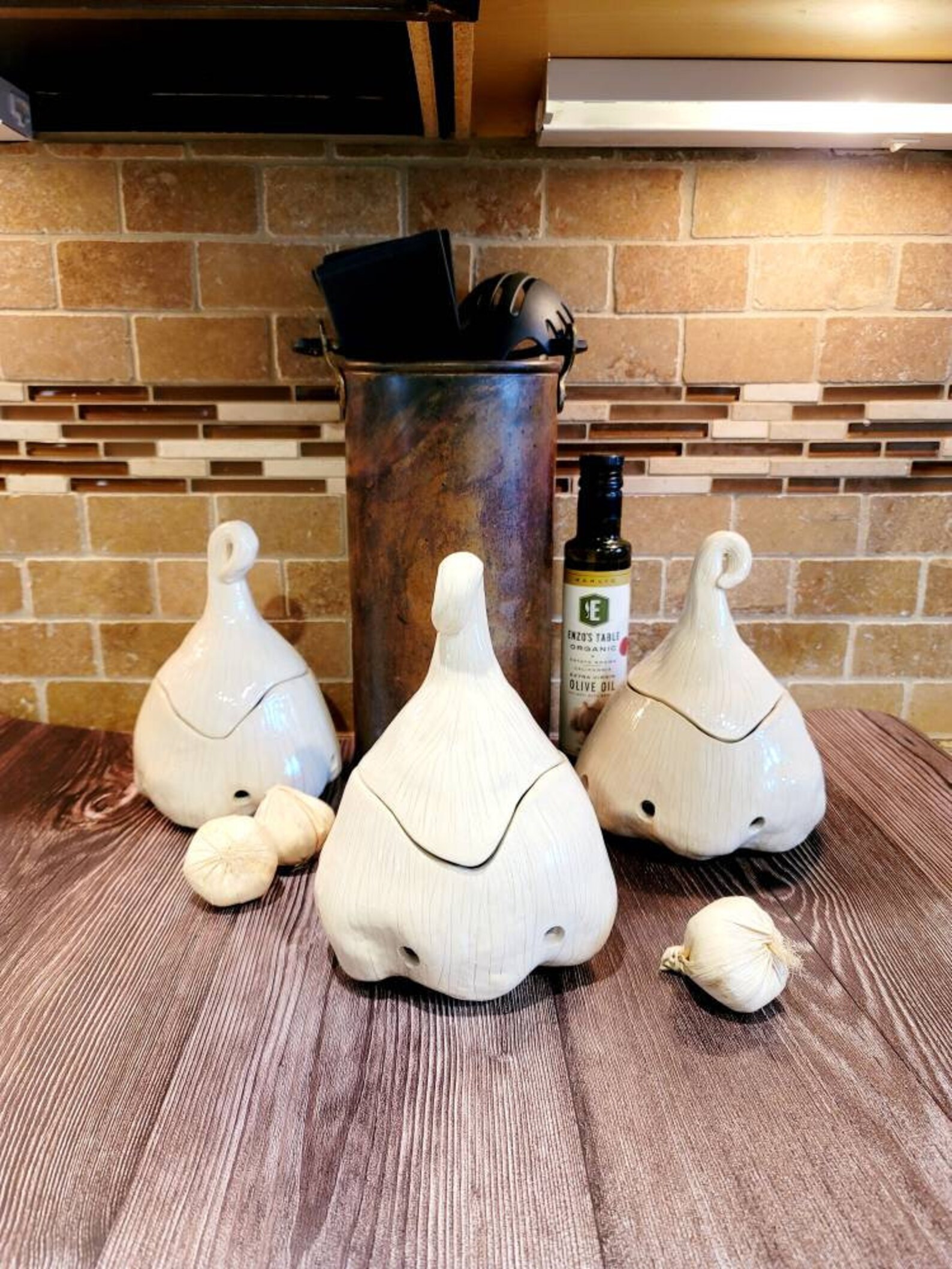 Garlic Keeper Large Ceramic Garlic Jar Container Ceramic Etsy