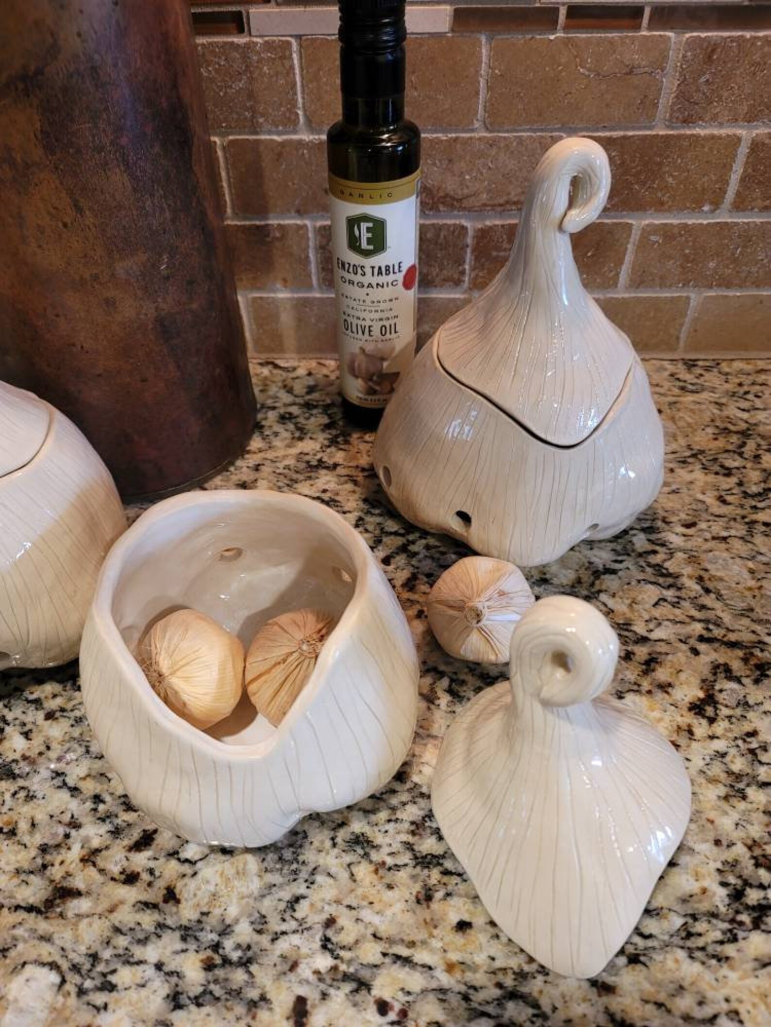 Garlic Keeper Large Ceramic Garlic Jar Container Ceramic Etsy