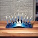 Blue Ombré Ceramic Menorah, Ribbon Menorah, Candelabra, Chanukah ...