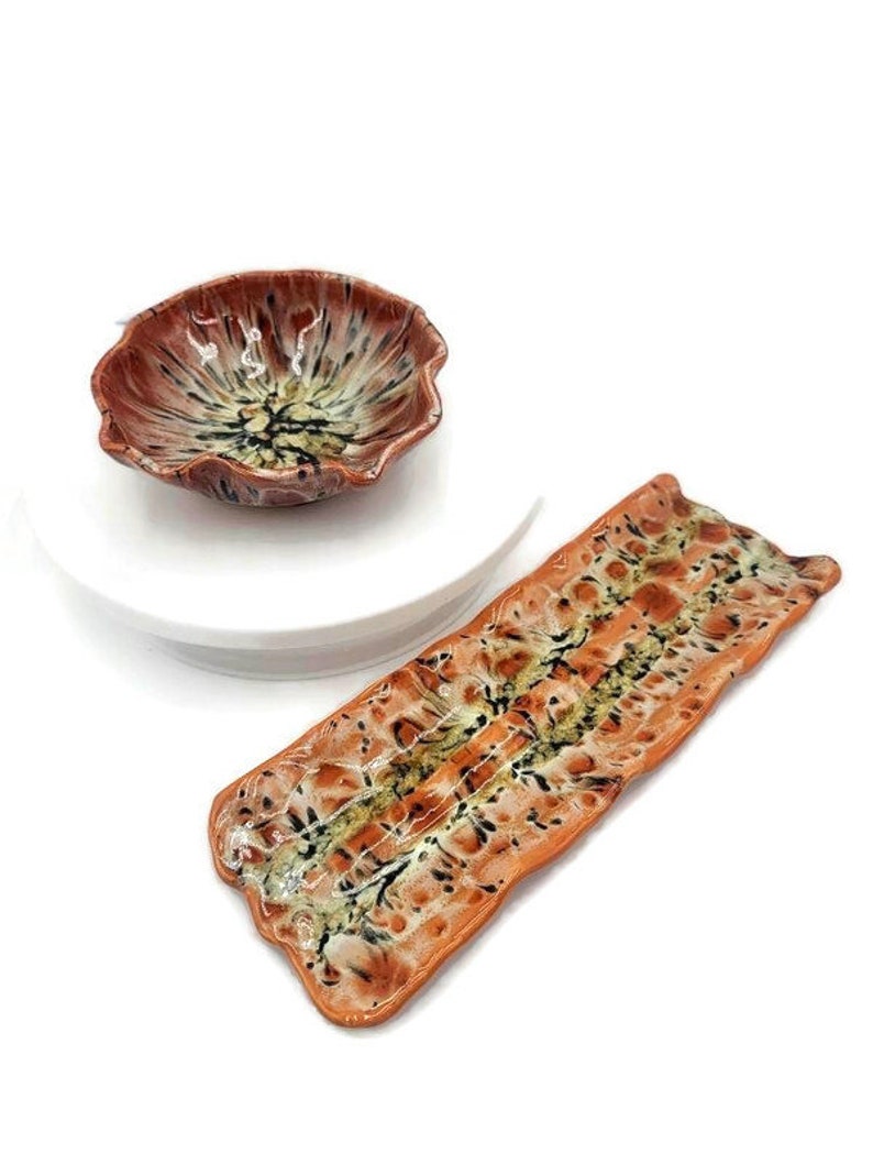 Large Handmade Decorative Ceramic Tray Sushi Serving Tray Etsy