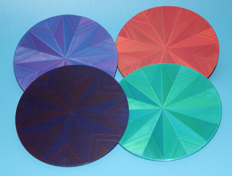 Two Tone Split Fringe Coasters - Set of 4