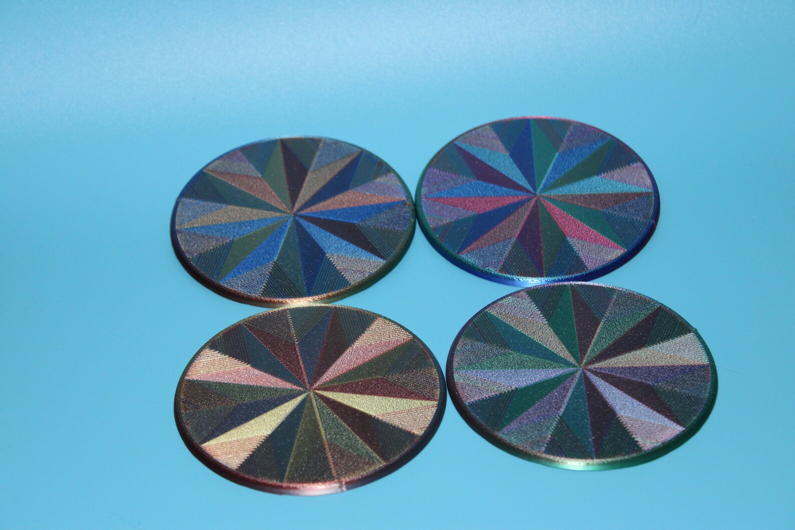 Two Tone Split Fringe Coasters - Set of 4 main image 0