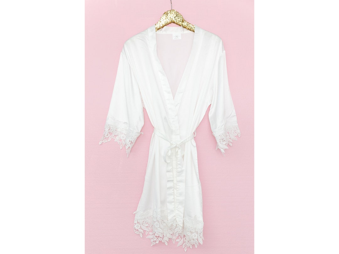 White Lace Robe White Robe Bride Robe Bridal Robe Wedding Robe Wedding
