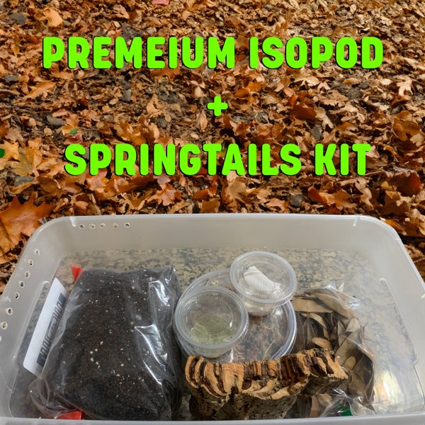 Isopod Breading Kit, Everything Needed for a Secsesfull Colony, Includes Premium Living Soil, Leaves, Cuddle Bone, Corkbark, and Food