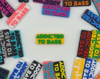 Addicted to Bass Kandi Bead, Funny Rave Charm, PLUR Trade Kandi Singles Festival Bead