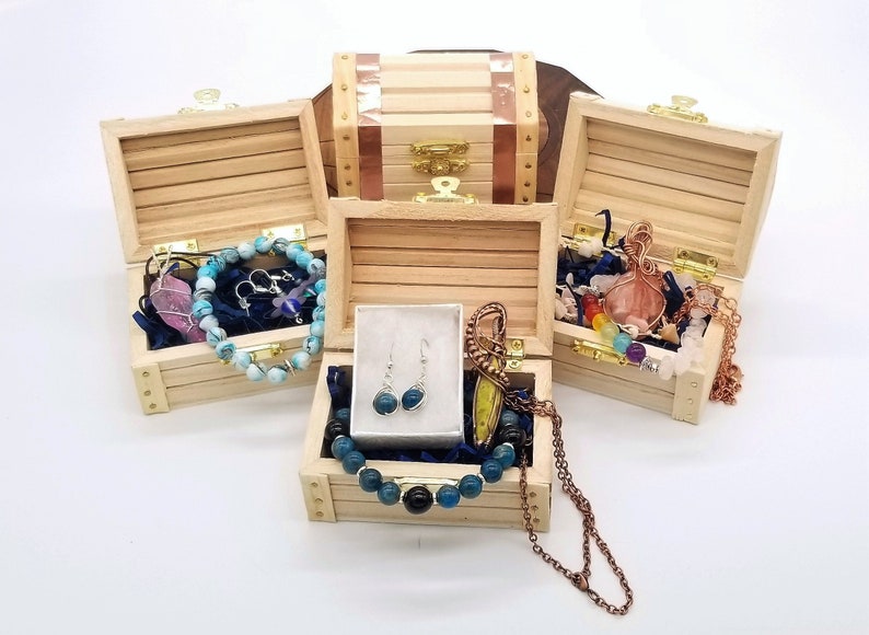 Crystal Jewelry Bracelet Grab Bag Earring Gemstone Jewelry Treasure Chest Wire Wrap Jewelry Mystery Box Wire Wrapped Necklace